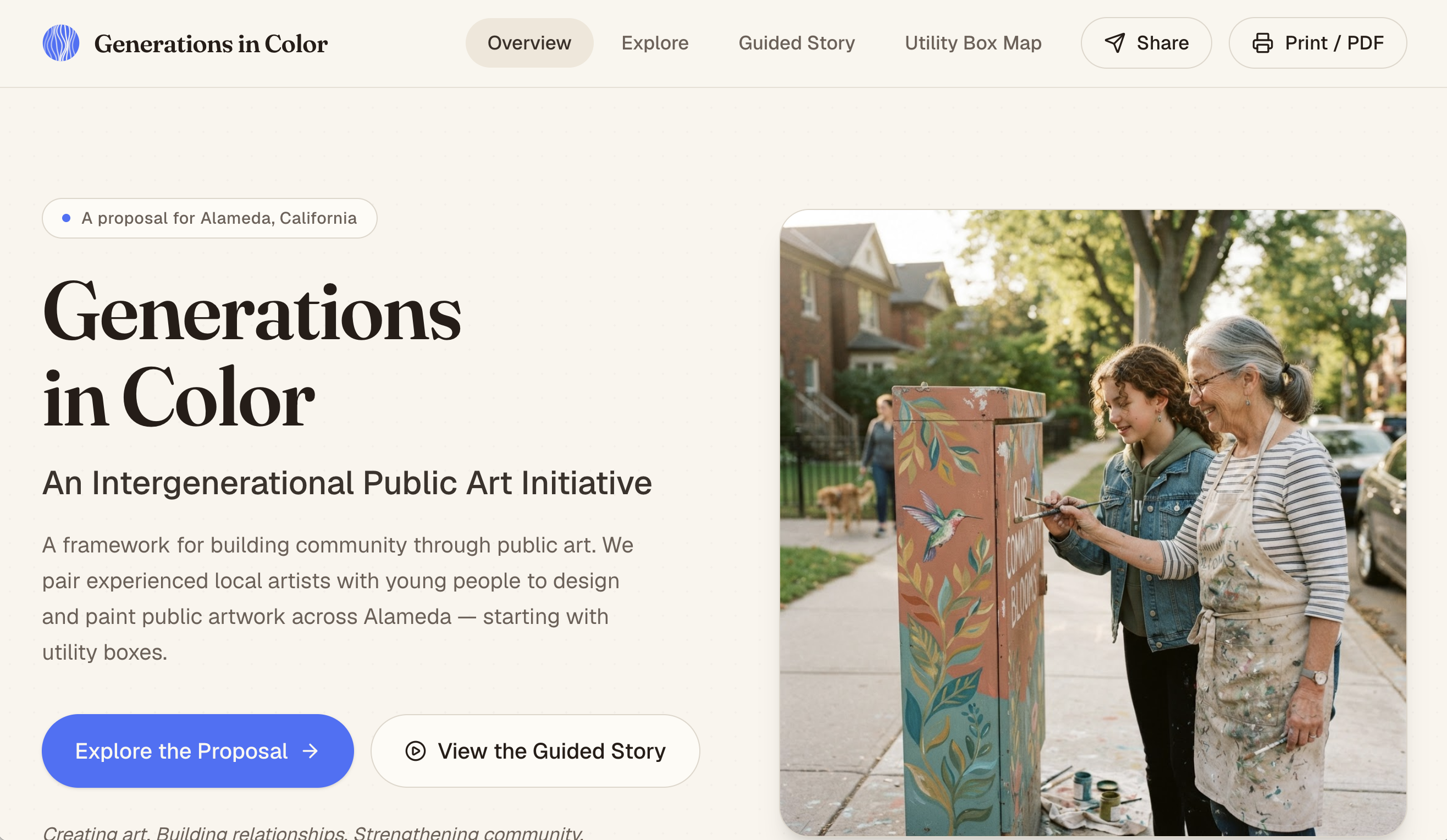 An Intergenerational Public Art Initiative for Alameda